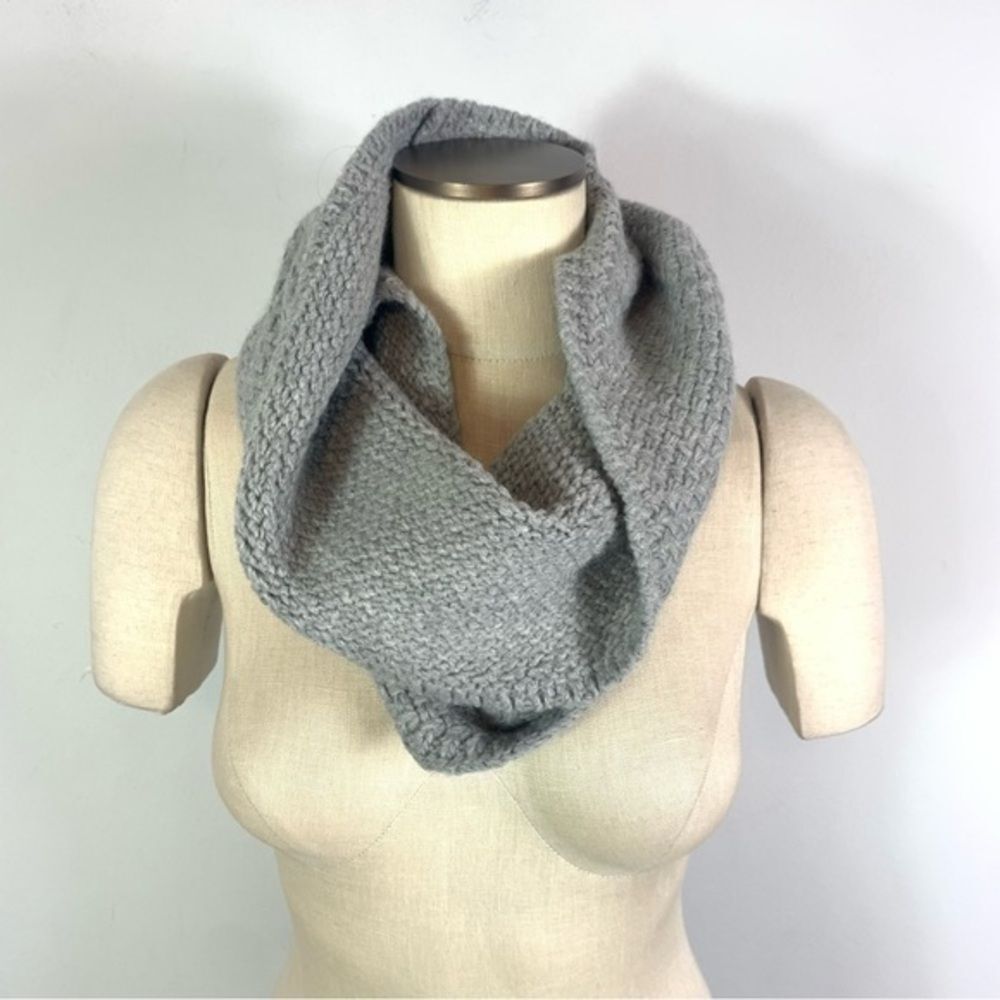 Portolano Gray Knit Infinity Scarf Funnel Neck